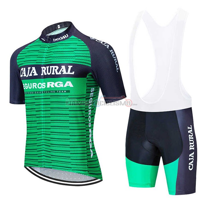 Abbigliamento Ciclismo Caja Rural Manica Corta 2020 Verde Nero